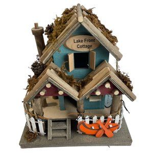Cottage Wood Beach Theme Bait And Tackle Tiki Birdhouse